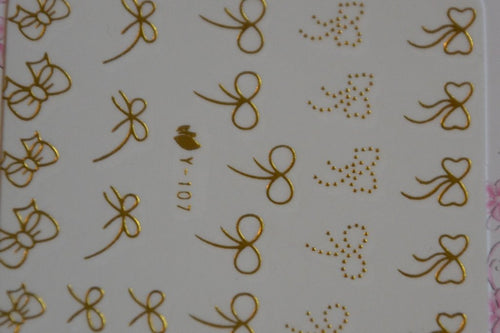 Autocollant Ongle Water Decal Noeud Simple Doré  107 - NailArtBoutique