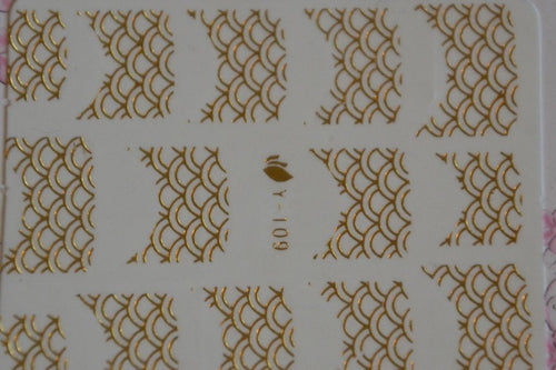 Autocollant Ongle Water Decal Motif Tuiles Dorées 109 - NailArtBoutique