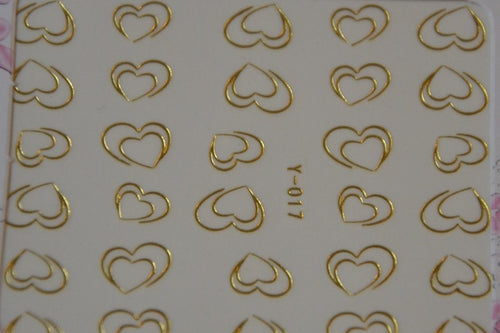 Autocollant Ongle Water Decal Coeur en Or 17 - NailArtBoutique