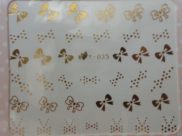 Autocollant Ongle Water Decal Motifs Noeuds Dorés 35