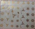Autocollant Ongle Water Decal Flocons de Neige de Noël Doré  37 - NailArtBoutique