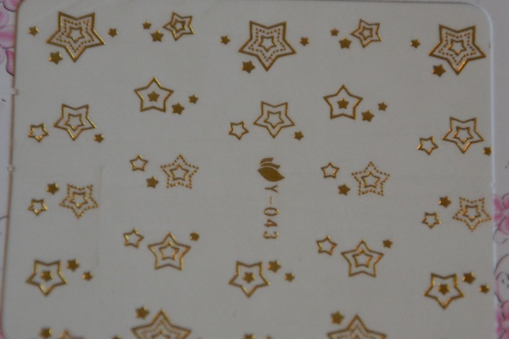 Autocollant Ongle Water Decal Etoiles Or 43