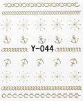 Autocollant Ongle Water Decal Ancre & Chaînes Or 44 - NailArtBoutique
