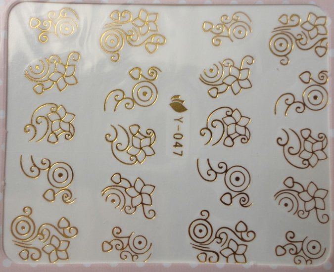 Autocollant Ongle Water Decal Design Or 47