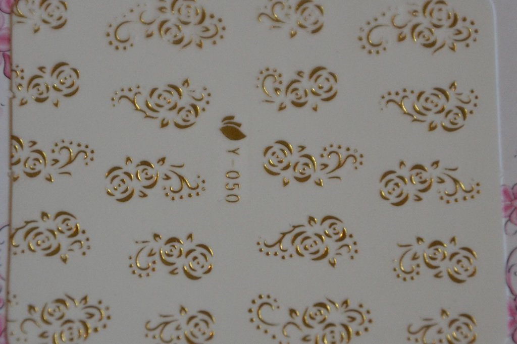 Autocollant Ongle Water Decal Fleurs en Or 50