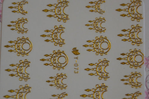 Autocollant Ongle Water Decal Jolie Couronne en Or 73 - NailArtBoutique