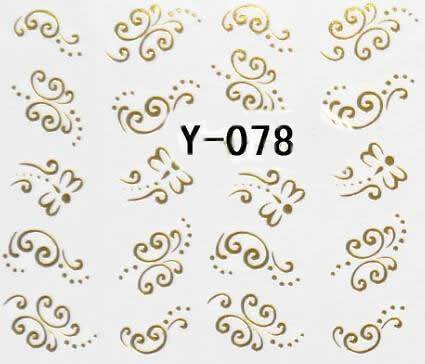 Autocollant Ongle Water Decal Symbole Doré 78