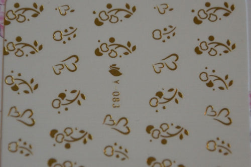 Autocollant Ongle Water Decal Petits Coeurs en Or 83 - NailArtBoutique