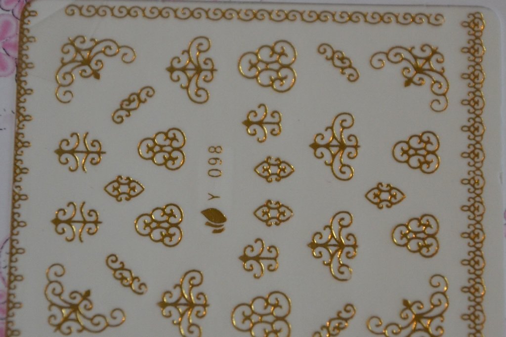 Autocollant Ongle Water Decal Dentelle Dorée  98