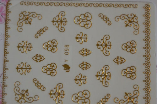 Autocollant Ongle Water Decal Dentelle Dorée  98 - NailArtBoutique