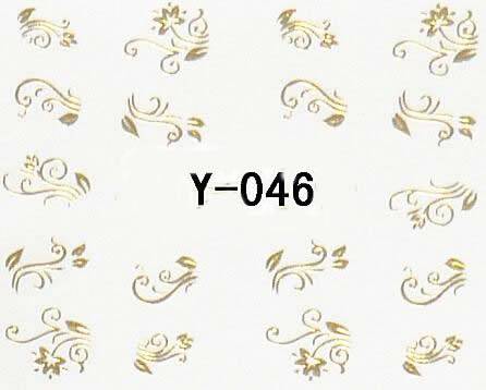 Autocollant Ongle Water Decal Déco en Or 46
