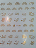 Autocollant Ongle Water Decal Nuage & Arc en Ciel Or85 - NailArtBoutique