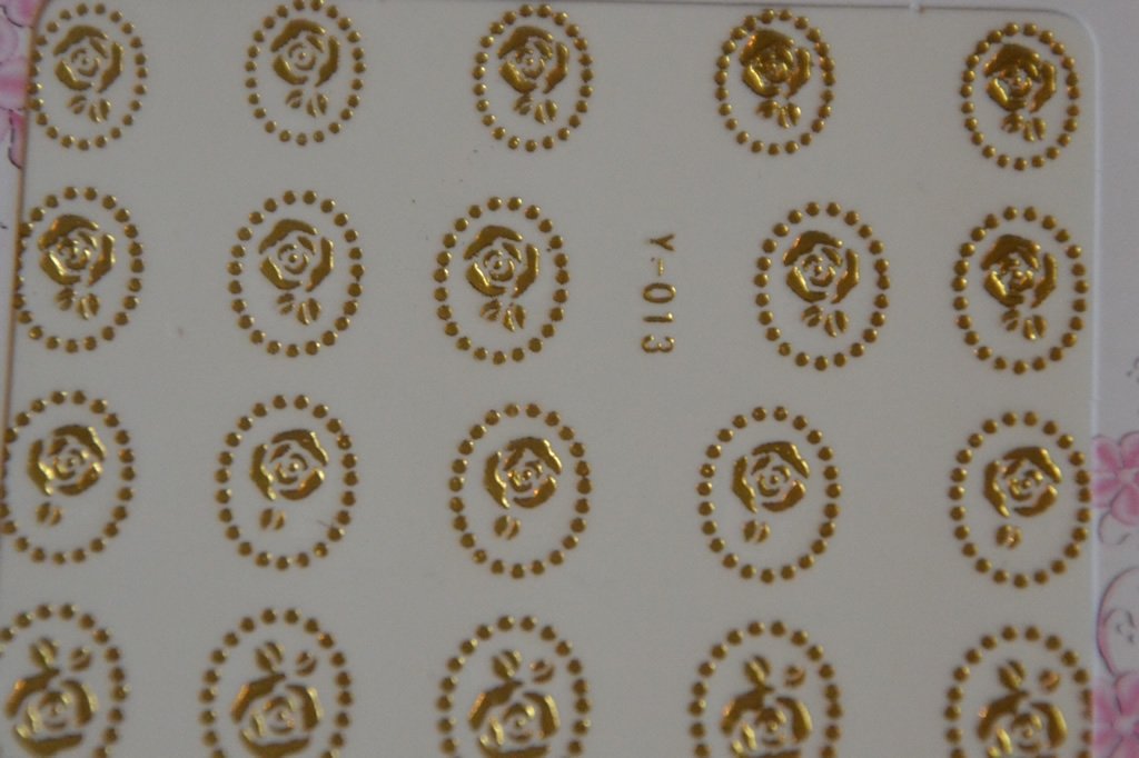 Autocollant Ongle Water Decal Fleur en Or