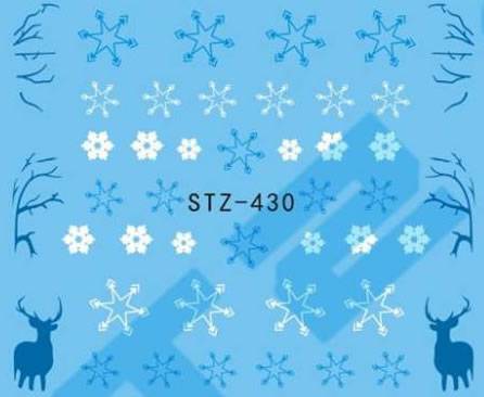 Autocollant Ongle Water Decal Cerf & Flocons STZ 430