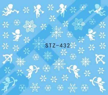 Autocollant Ongle Water Decal Anges et Flocons de Neige STZ 432