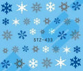 Autocollant Ongle Water Decal Flocons de Neige Blanc et BleusSTZ 433 - NailArtBoutique