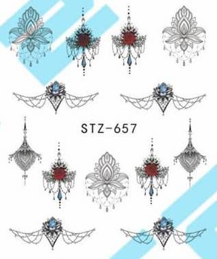 Autocollant Ongle Water Decal Bijoux & Pendentifs STZ 657