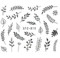 Autocollant Ongle Water Decal Motif Plantes Noir et Blanc STZ 810 - NailArtBoutique