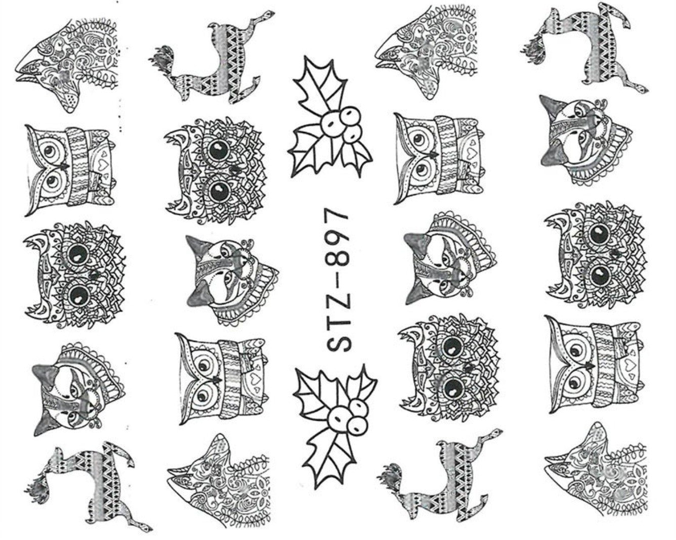Stickers Autocollant Ongles Animaux Mandala (Water Decal) - NailArtBoutique